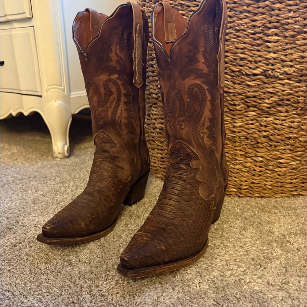 Dan Post Rattle Snake Dark Brown Western Boots - Picture 3 of 7